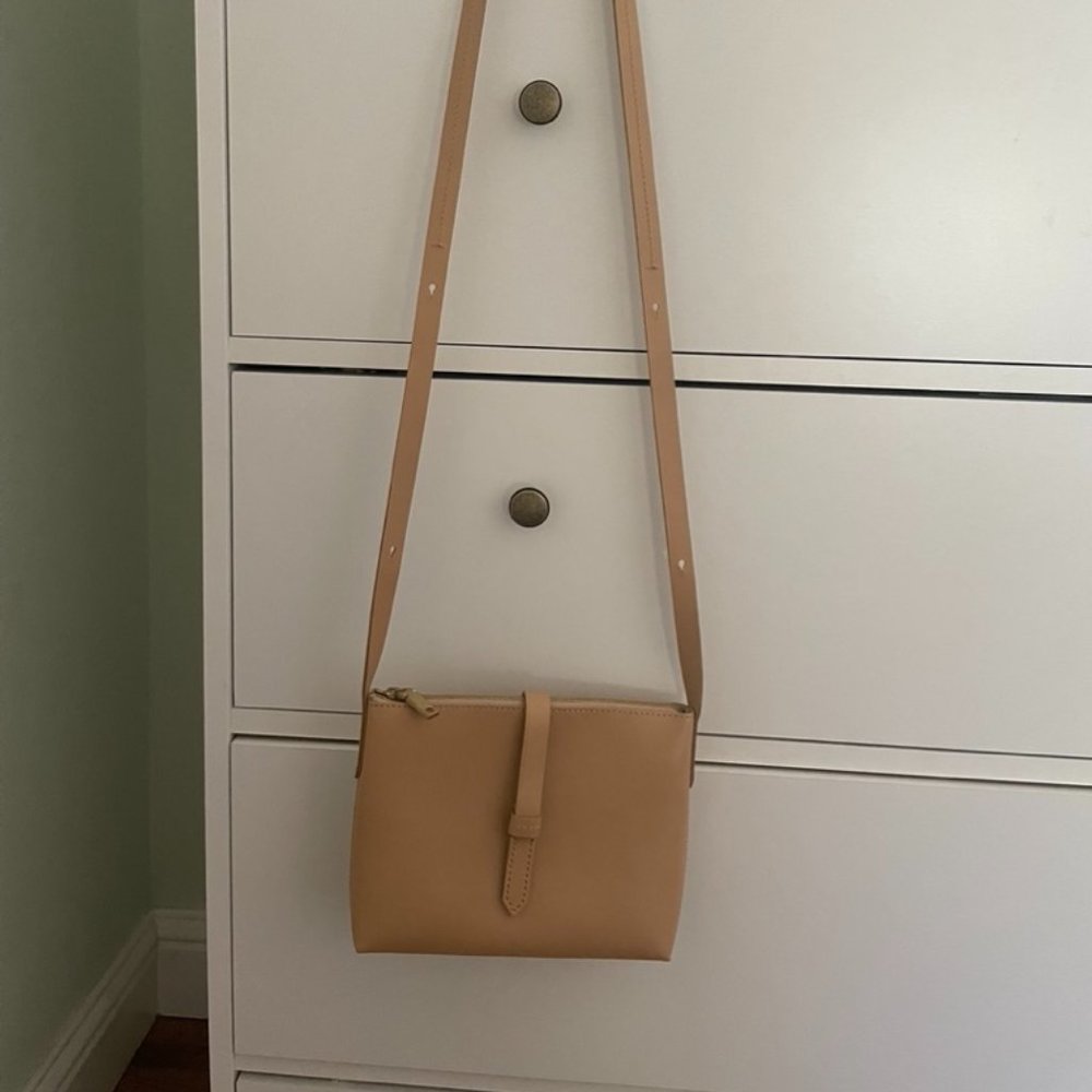 Chic J. Crew Leather Crossbody Bag in Nude